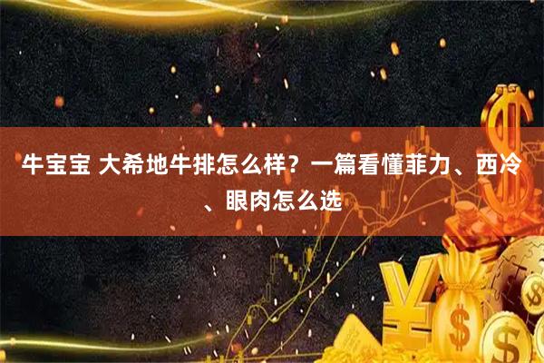 牛宝宝 大希地牛排怎么样？一篇看懂菲力、西冷、眼肉怎么选