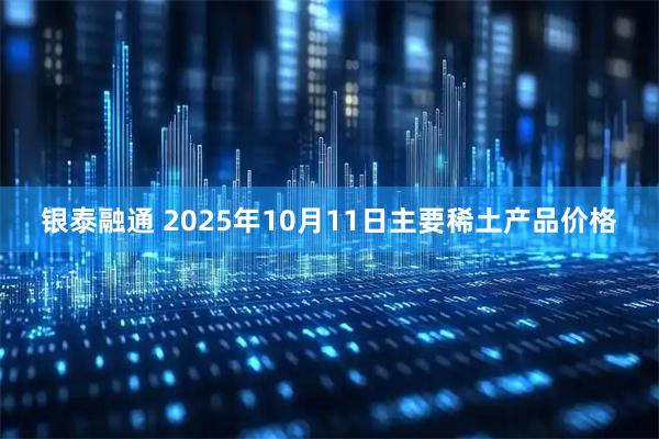 银泰融通 2025年10月11日主要稀土产品价格